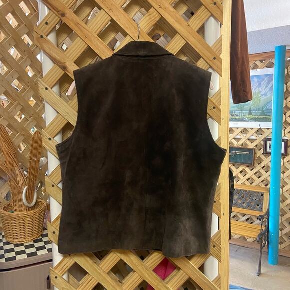 Men's Brown Leather Vest (D) - Picture 5 of 5